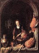 Gerrit Dou Woman Peeling Carrot oil painting artist